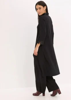 Discount Jersey Bluse mit Satinbesätzen Damen Bekleidung·Jacken & Mäntel|Blusen & Tuniken