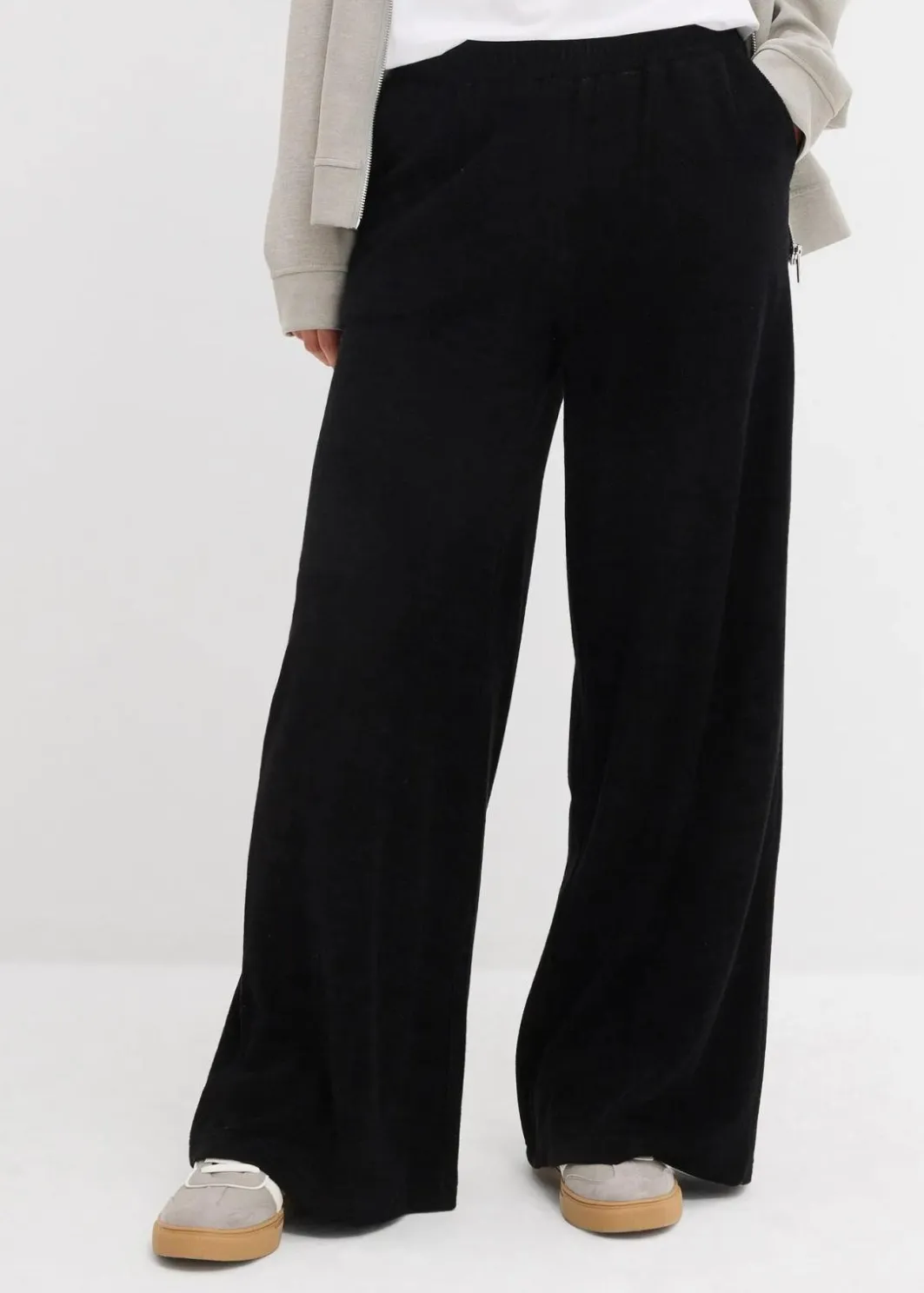 Damen bonprix Hosen|Basics|Jersey Frottee-Hose