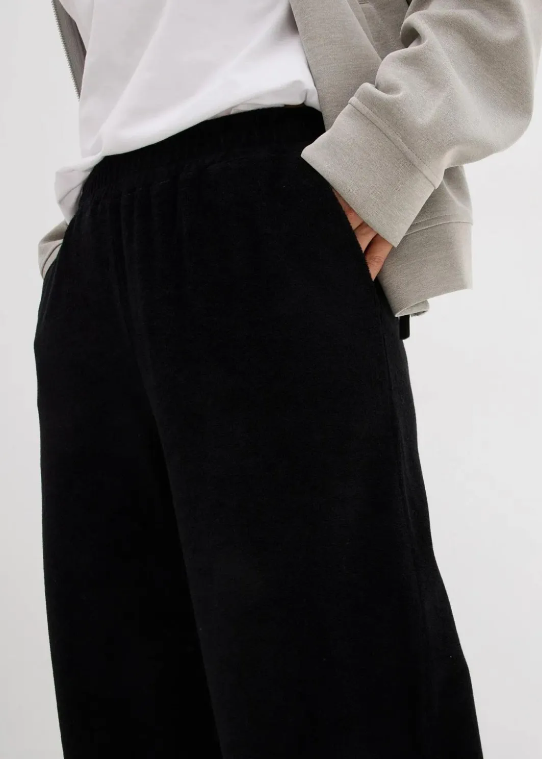 Damen bonprix Hosen|Basics|Jersey Frottee-Hose