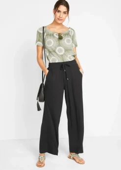 Damen bonprix Bekleidung·Kleider|Hosen|Jersey- Hose aus fließendem Viskose-Mix
