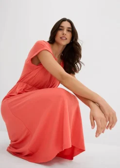 Outlet Jersey Kleid aus fließendem Viskose-Mix Damen Nachhaltigere Materialien|Kleider