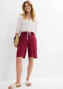 Hot Jersey-Bermuda aus Viskose-Mix Damen Nachhaltigere Materialien|Hosen