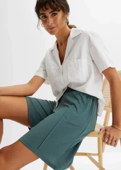 Discount Jersey-Bermuda mit Bequembund Damen Nachhaltigere Materialien|Hosen