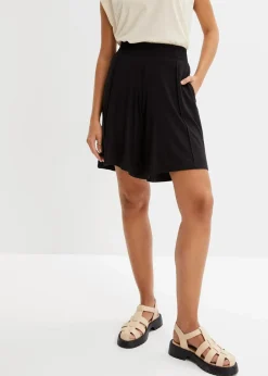 Damen bonprix Nachhaltigere Materialien|Hosen|Jersey-Bermuda mit Bequembund