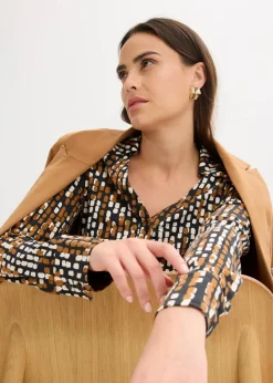 Discount Jersey-Bluse mit Viskose Damen Bekleidung·Jacken & Mäntel|Blusen & Tuniken