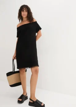 Online Jersey-Carmenkleid aus reiner Baumwolle Damen Kleider