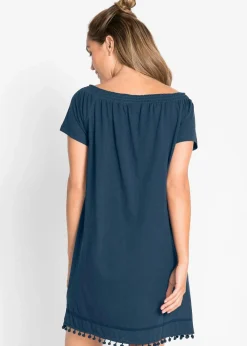 Clearance Jersey-Carmenkleid aus reiner Baumwolle Damen Kleider