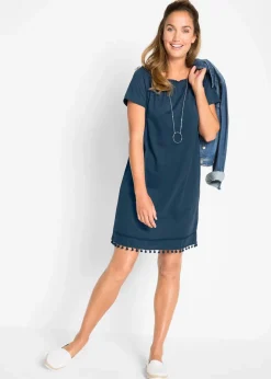 Clearance Jersey-Carmenkleid aus reiner Baumwolle Damen Kleider