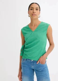 Damen bonprix Shirts & Tops|Jerseycrepe-Shirt in Wickeloptik