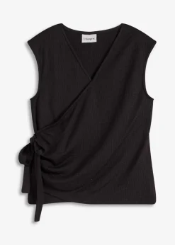 Outlet Jerseycrepe-Shirt in Wickeloptik Damen Shirts & Tops