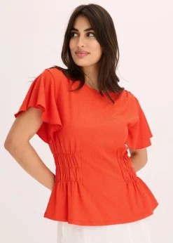 Outlet Jerseycrepe-Shirt mit Smock Damen Shirts & Tops