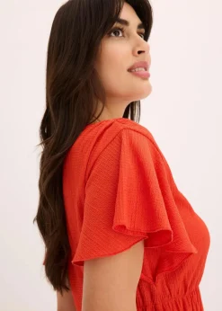 Outlet Jerseycrepe-Shirt mit Smock Damen Shirts & Tops