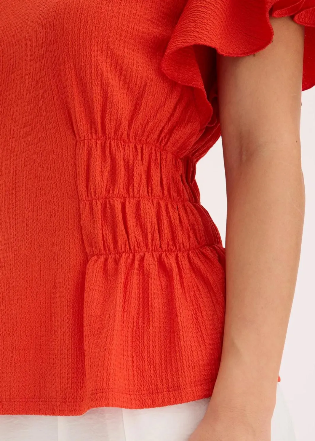 Outlet Jerseycrepe-Shirt mit Smock Damen Shirts & Tops