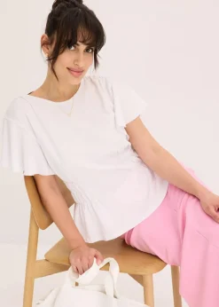 Damen bonprix Shirts & Tops|Jerseycrepe-Shirt mit Smock