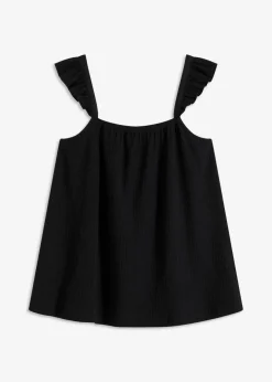 Jerseycrepe-Top mit Volant-Träger Damen Shirts & Tops