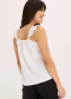 Damen bonprix Shirts & Tops|Jerseycrepe-Top mit Volant-Träger