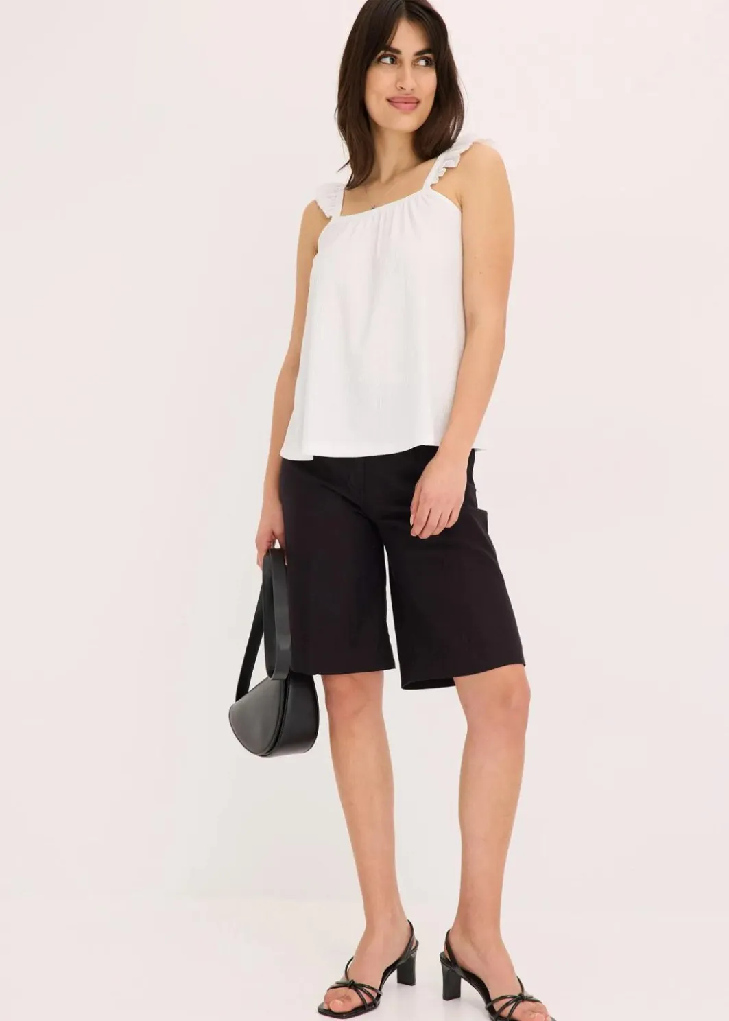 Damen bonprix Shirts & Tops|Jerseycrepe-Top mit Volant-Träger