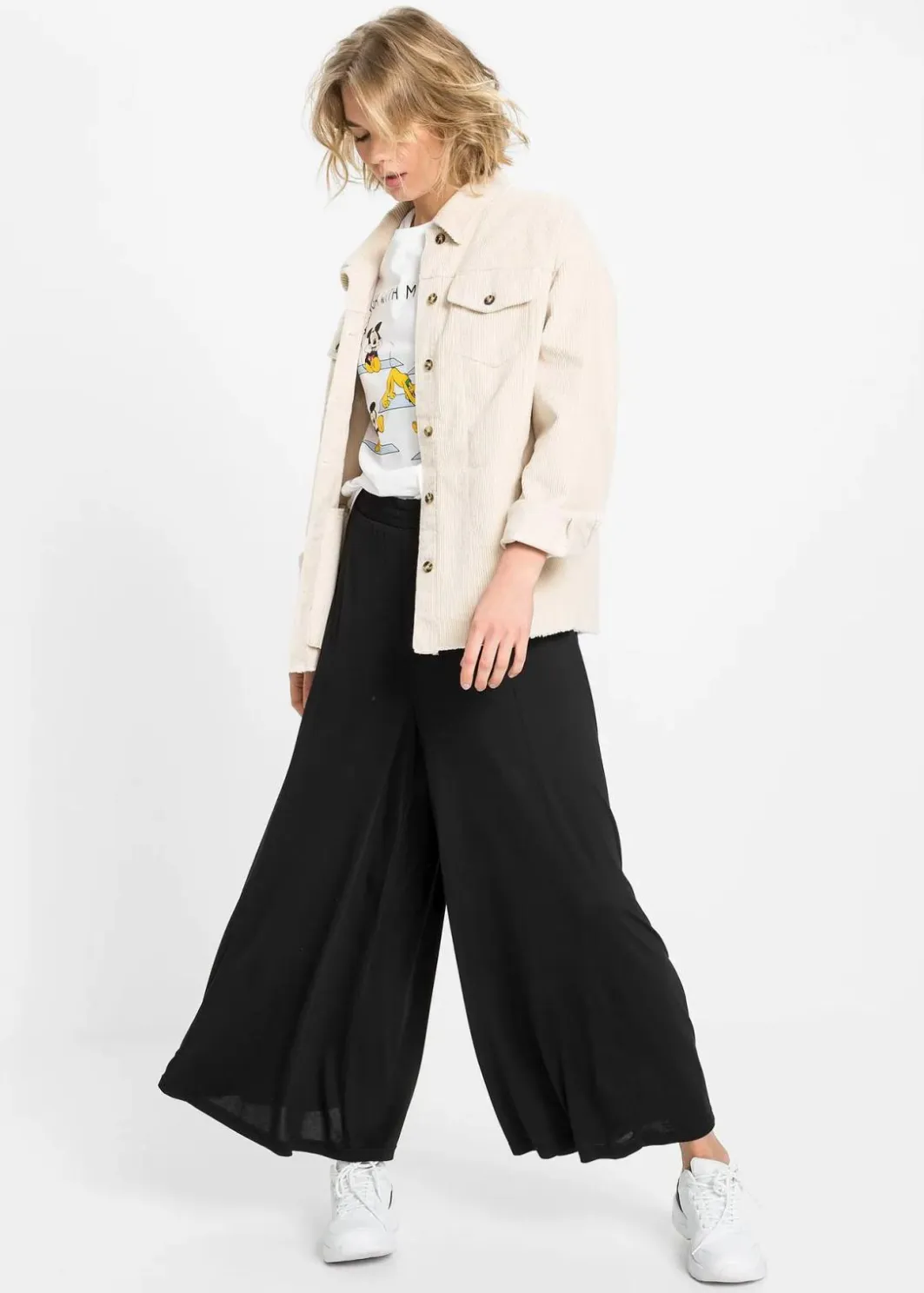 Hot Jersey-Culotte mit weitem Bein Damen Bekleidung·Kleider|Hosen