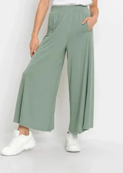 Damen bonprix Hosen|Bekleidung·Kleider|Jersey-Culotte mit weitem Bein