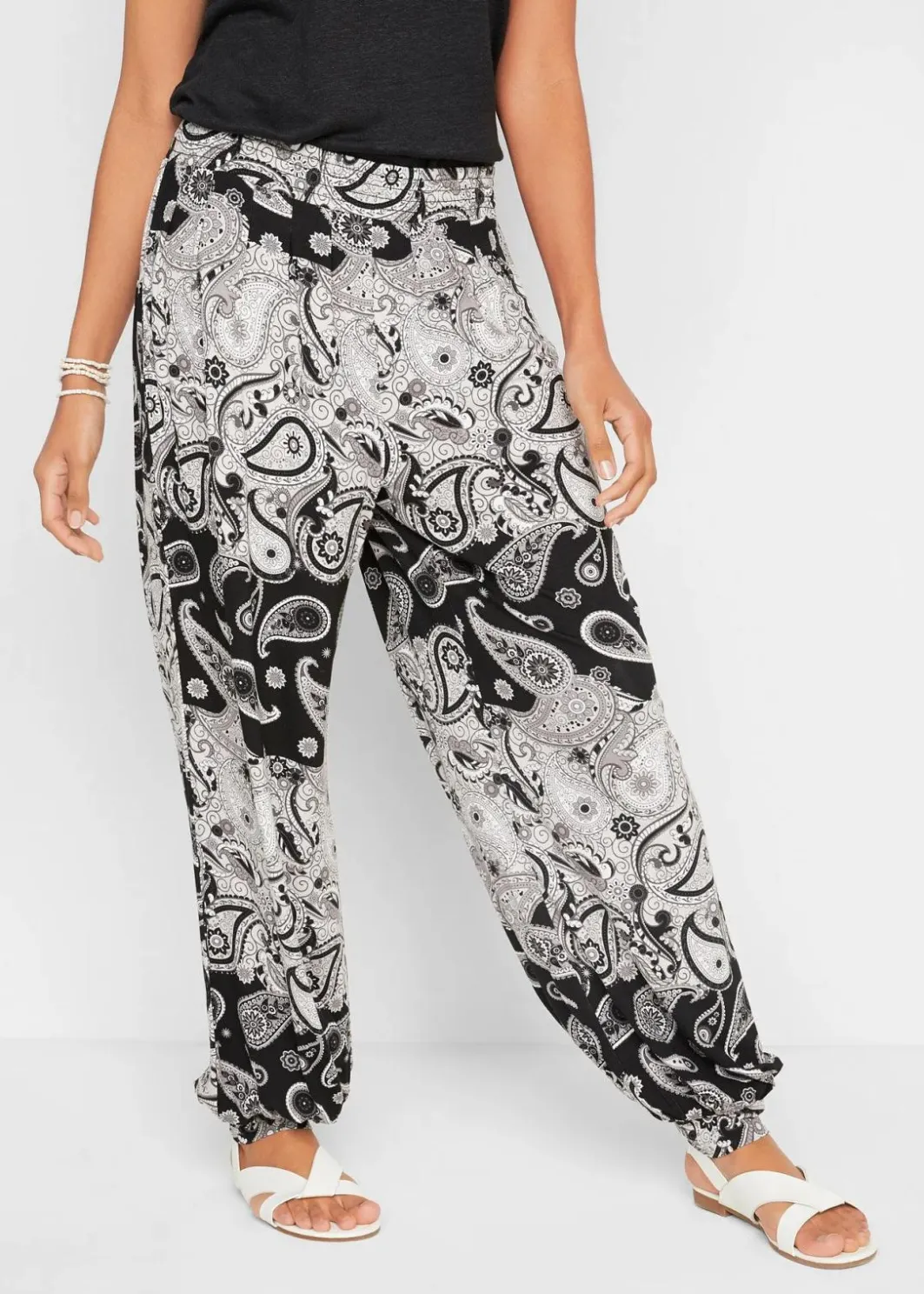 New Jersey-Haremshose aus fließendem Viskose-Mix Damen Bekleidung·Kleider|Hosen