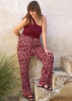 Clearance Jersey-Hose aus fließendem Viskose-Mix Damen Nachhaltigere Materialien|Hosen