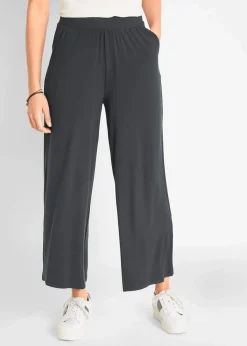 Damen bonprix Hosen|Nachhaltigere Materialien|Jersey-Hose aus fließendem Viskose-Mix, 7-8-Länge