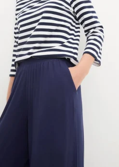 Damen bonprix Hosen|Nachhaltigere Materialien|Jersey-Hose aus fließendem Viskose-Mix, 7-8-Länge