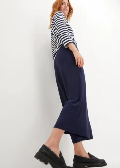 Damen bonprix Hosen|Nachhaltigere Materialien|Jersey-Hose aus fließendem Viskose-Mix, 7-8-Länge