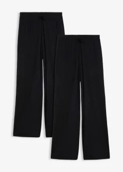 Damen bonprix Bekleidung·Kleider|Hosen|Jersey-Hose aus Rippe (2er Pack)