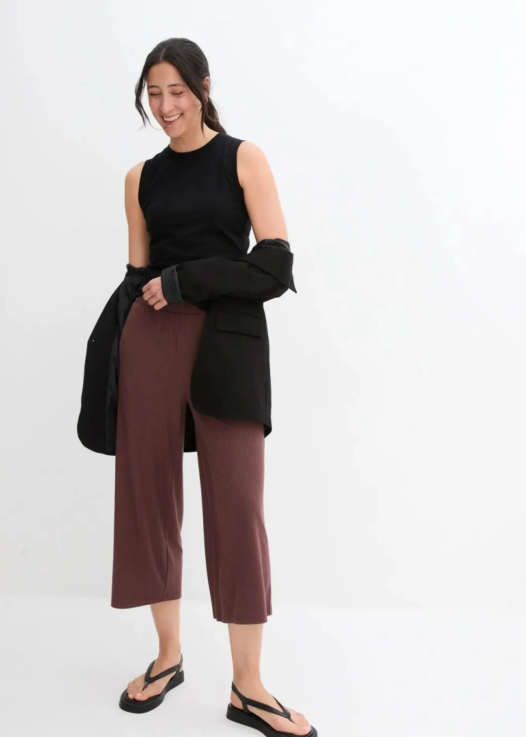 Clearance Jersey-Hose aus Rippe mit Bequembund Damen Hosen|Bekleidung·Kleider
