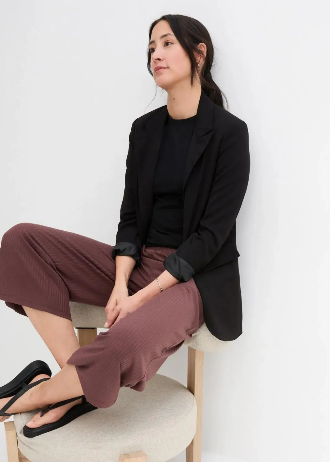 Clearance Jersey-Hose aus Rippe mit Bequembund Damen Hosen|Bekleidung·Kleider