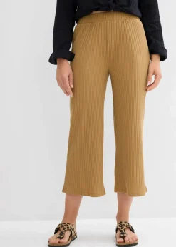 Damen bonprix Hosen|Bekleidung·Kleider|Jersey-Hose aus Rippe mit Bequembund