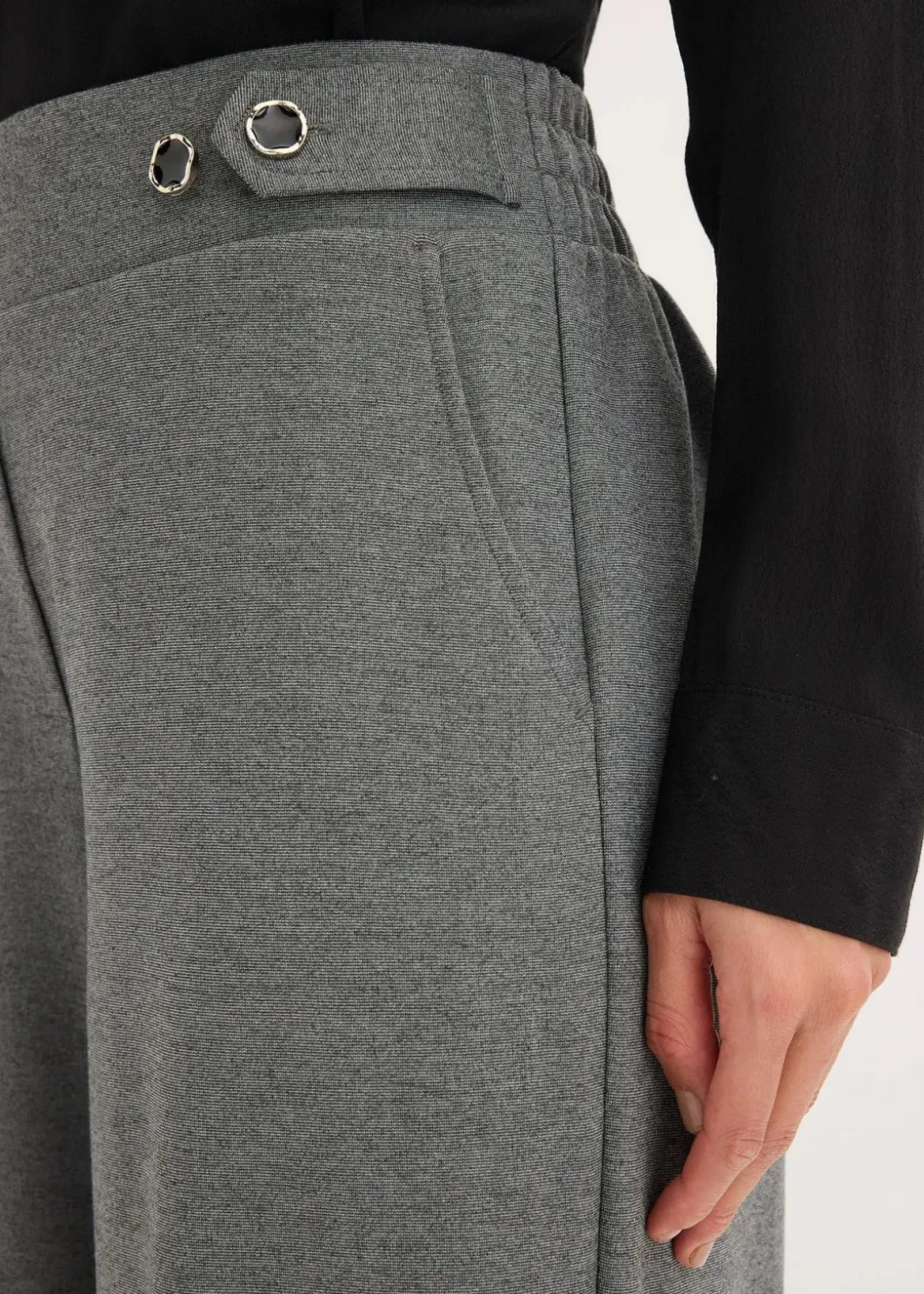 Clearance Jersey-Hose mit dekorativem Riegel Damen Bekleidung·Kleider|Hosen