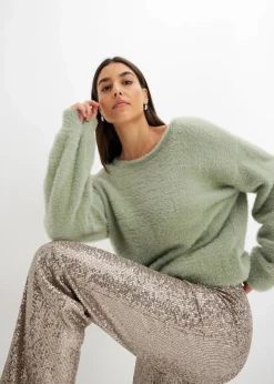 Jersey-Hose mit Pailletten Damen Bekleidung·Kleider|Hosen