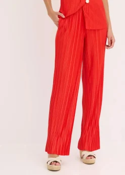 Damen bonprix Hosen|Bekleidung·Kleider|Jersey-Hose mit Plissee