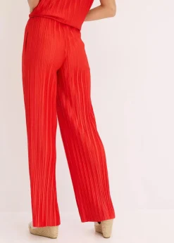 Damen bonprix Hosen|Bekleidung·Kleider|Jersey-Hose mit Plissee