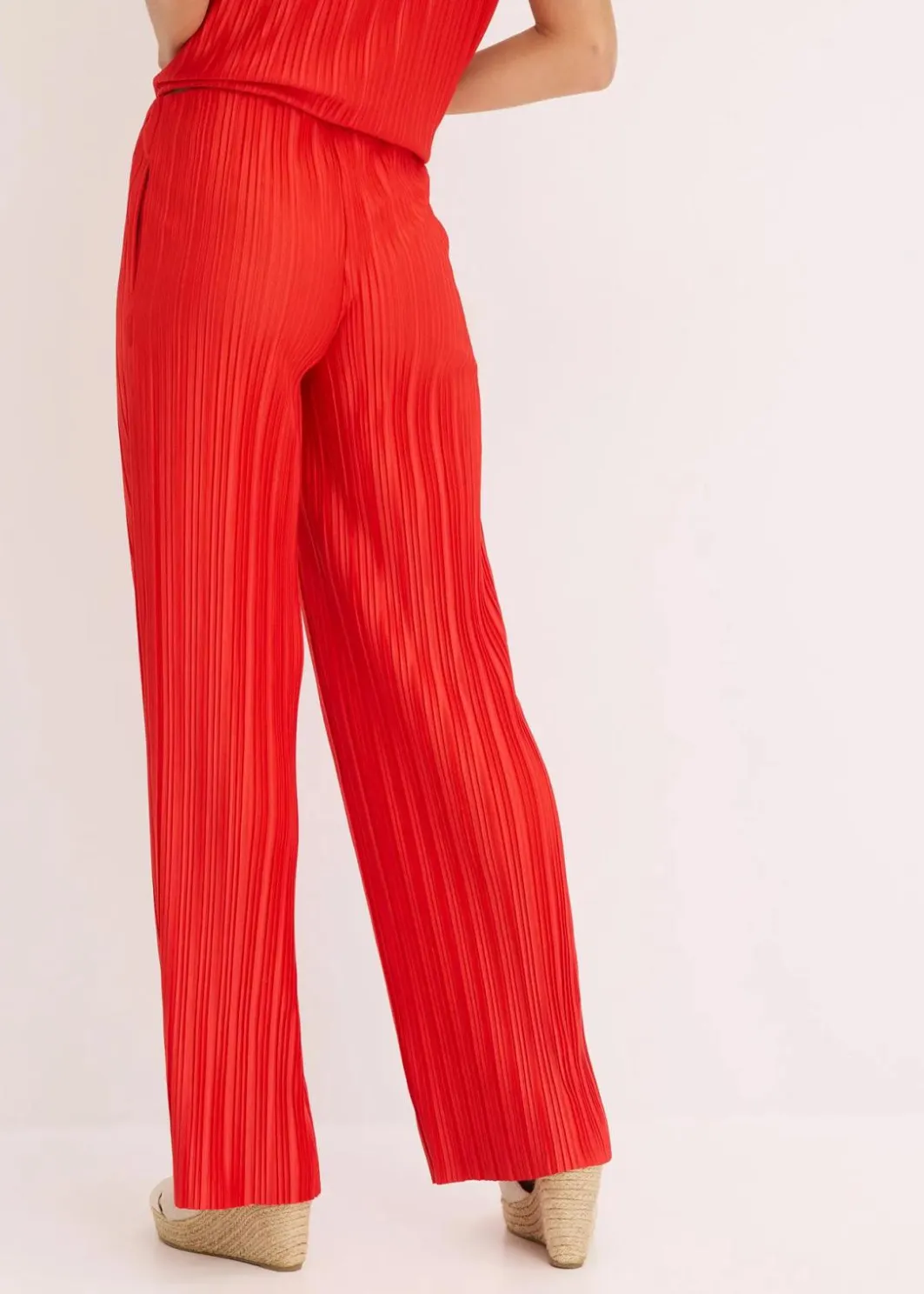 Damen bonprix Hosen|Bekleidung·Kleider|Jersey-Hose mit Plissee