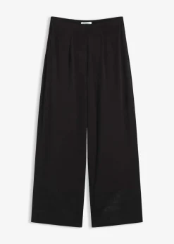 Damen bonprix Bekleidung·Kleider|Hosen|Jersey-Hose mit Satinbesätzen
