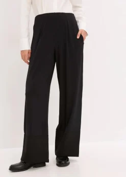 Damen bonprix Bekleidung·Kleider|Hosen|Jersey-Hose mit Satinbesätzen