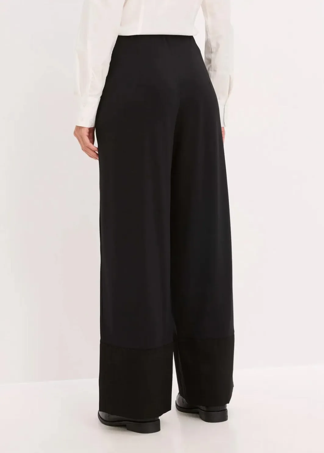 Damen bonprix Bekleidung·Kleider|Hosen|Jersey-Hose mit Satinbesätzen