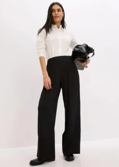 Damen bonprix Bekleidung·Kleider|Hosen|Jersey-Hose mit Satinbesätzen