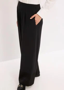 Damen bonprix Bekleidung·Kleider|Hosen|Jersey-Hose mit Satinbesätzen