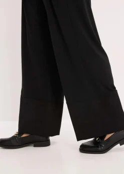 Damen bonprix Bekleidung·Kleider|Hosen|Jersey-Hose mit Satinbesätzen