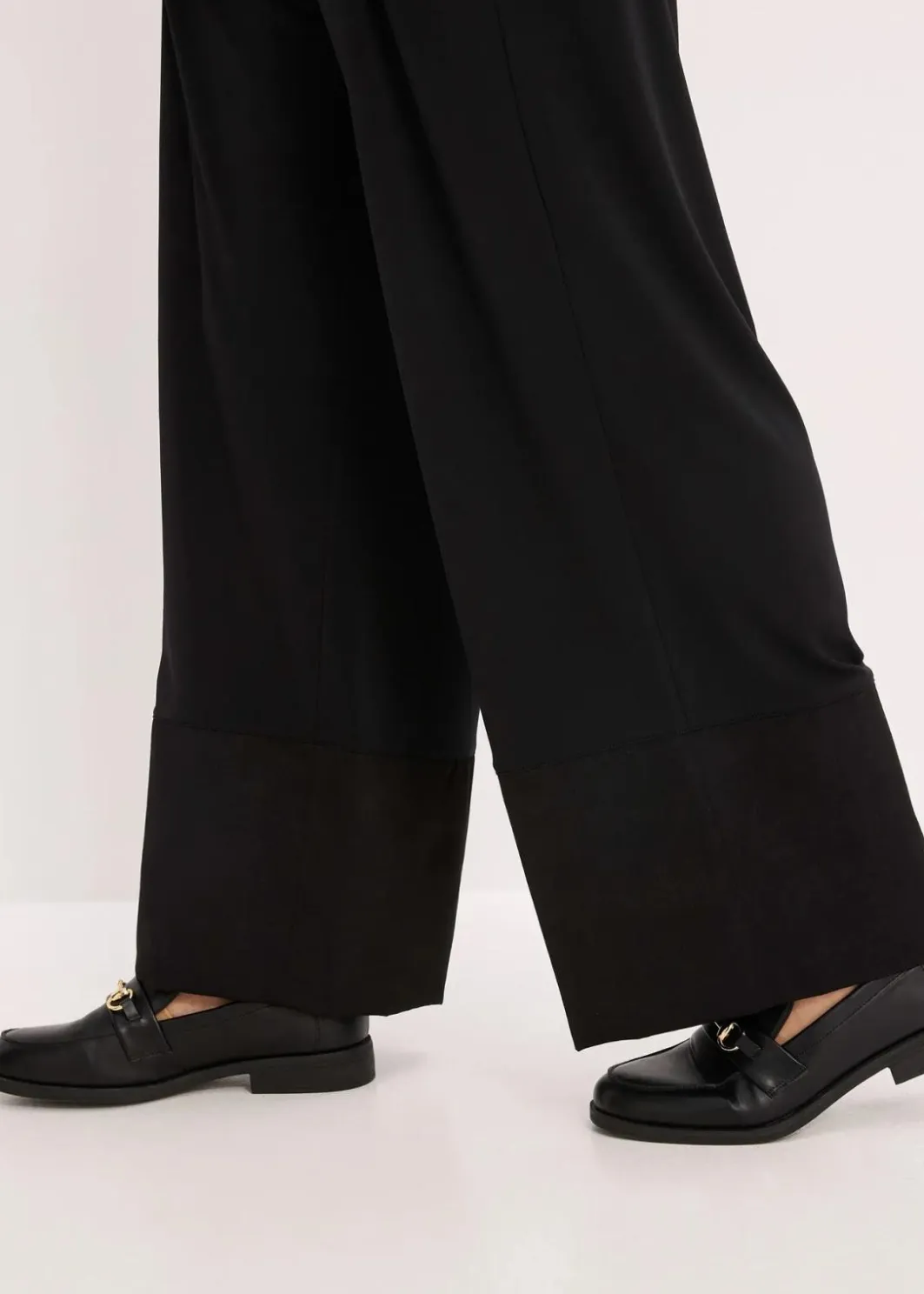 Damen bonprix Bekleidung·Kleider|Hosen|Jersey-Hose mit Satinbesätzen