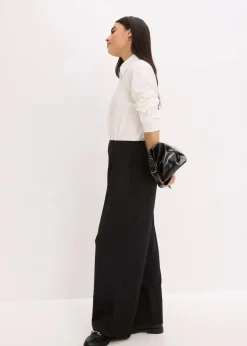 Damen bonprix Bekleidung·Kleider|Hosen|Jersey-Hose mit Satinbesätzen