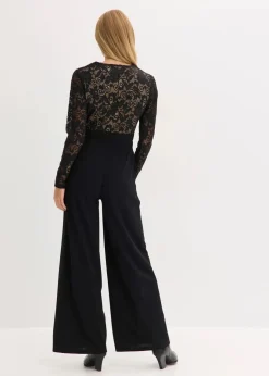 Damen bonprix Bekleidung·Homewear|Jumpsuits|Jersey-Jumpsuit mit Spitze