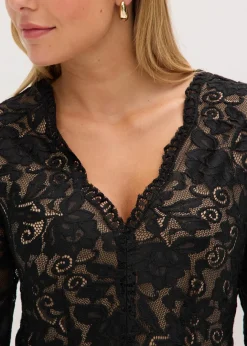 Damen bonprix Bekleidung·Homewear|Jumpsuits|Jersey-Jumpsuit mit Spitze