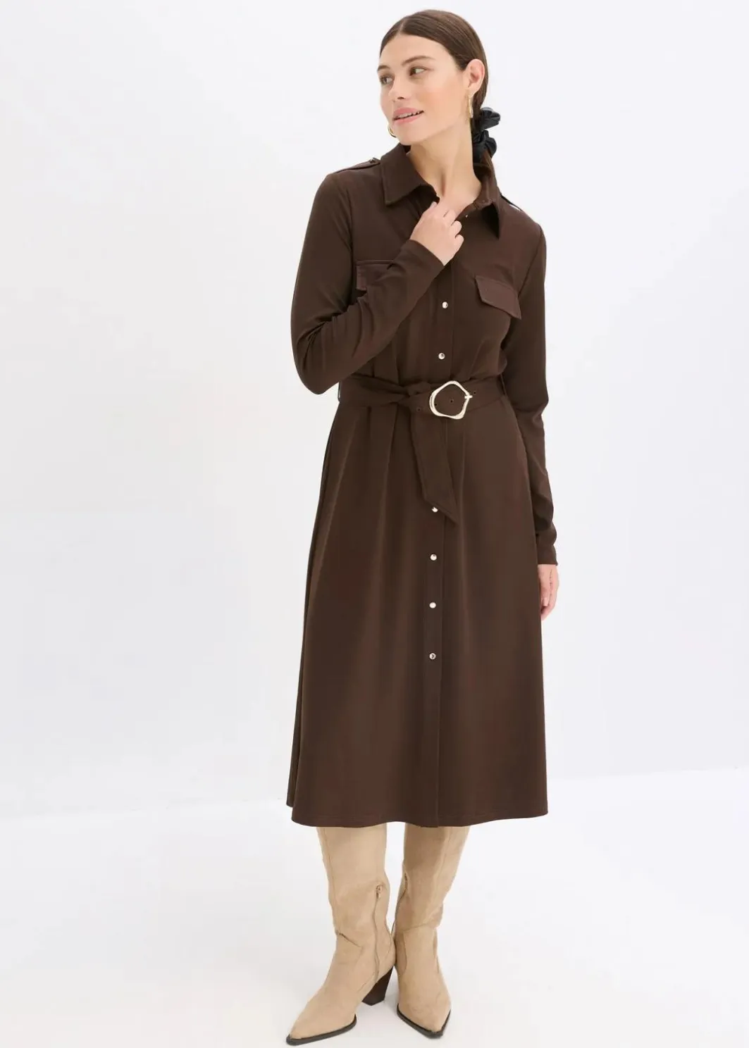 Damen bonprix Kleider|Bekleidung·Pullover & Strickjacken|Jerseykleid