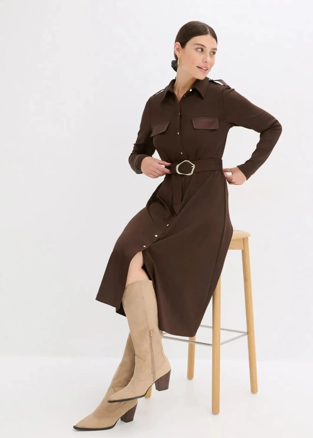 Damen bonprix Kleider|Bekleidung·Pullover & Strickjacken|Jerseykleid