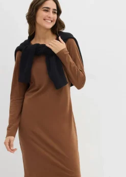 Damen bonprix Kleider|Basics|Jerseykleid aus Baumwolle mit Stretch (2er Pack)
